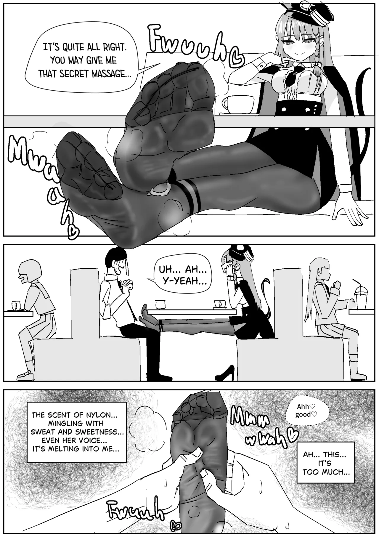 Haruna's Secret Pantyhose job at the Cafe page 2 full