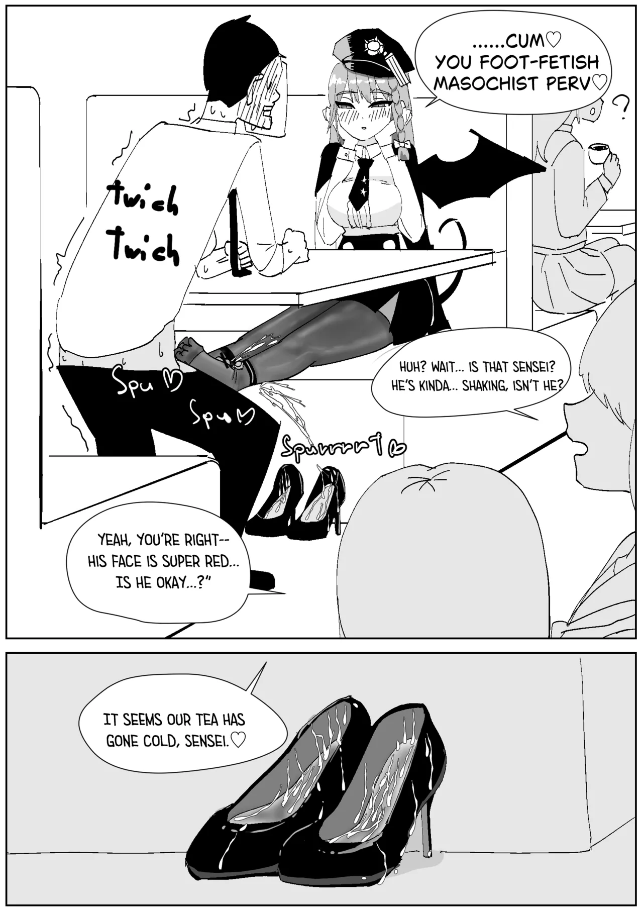 Haruna's Secret Pantyhose job at the Cafe page 5 full