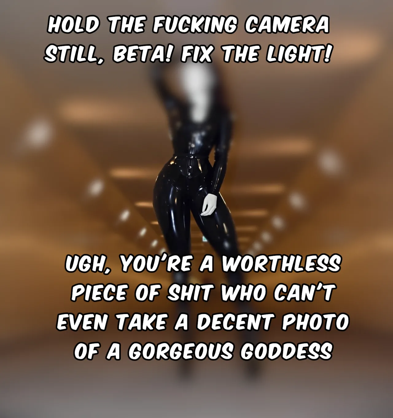 Mannequin goddesses were still too much for your pathetic brain, but thanks to a new betachip update, your mistress can now combine styles. Say hello to blurred mannequins! page 6 full