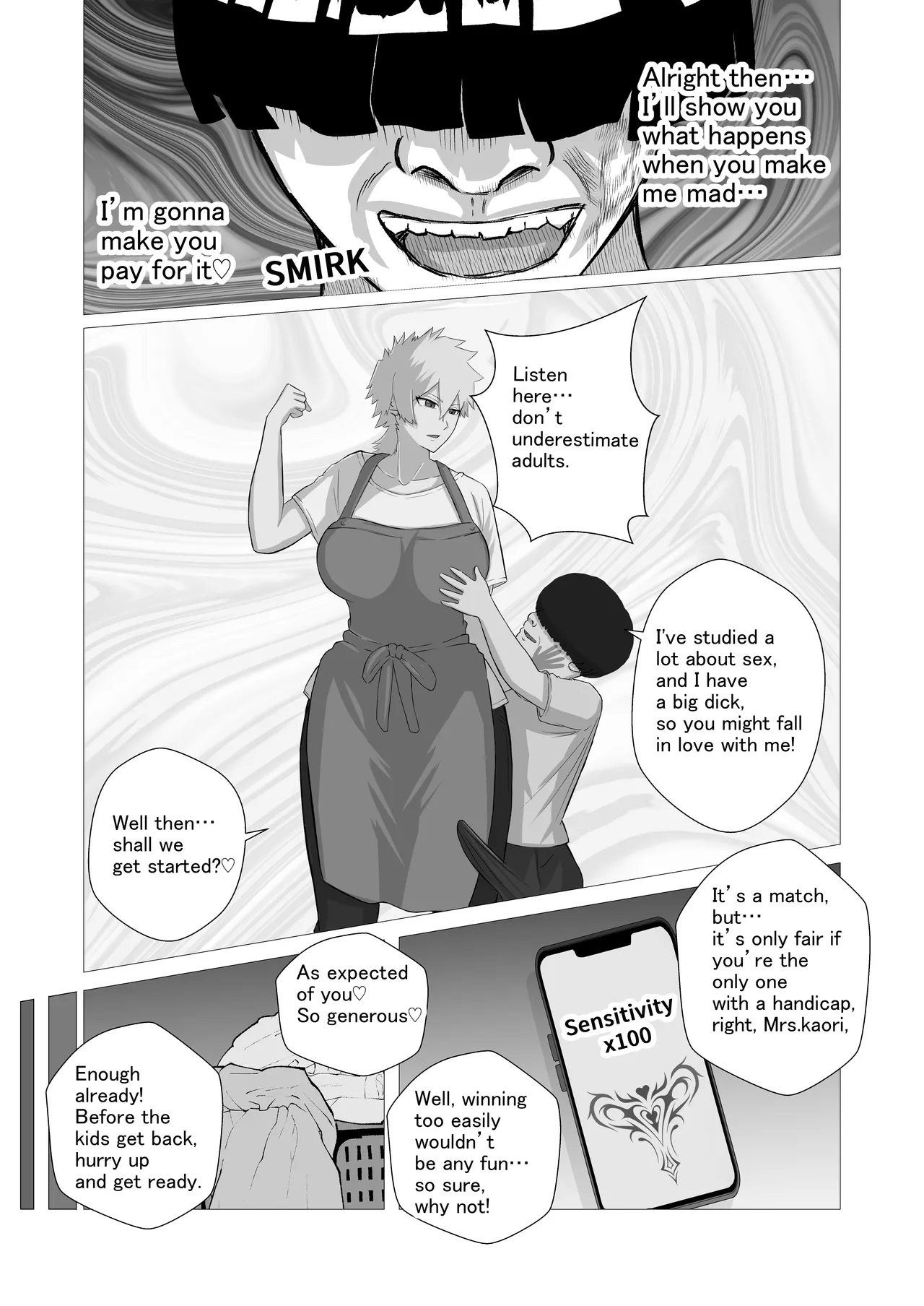 Ijime-kko no yanmama o boku no dekachin to jōshiki kaihen de seibai shite yaru! | I’m gonna teach that bully mom a lesson with my huge dick and some mind-bending tricks! page 5 full