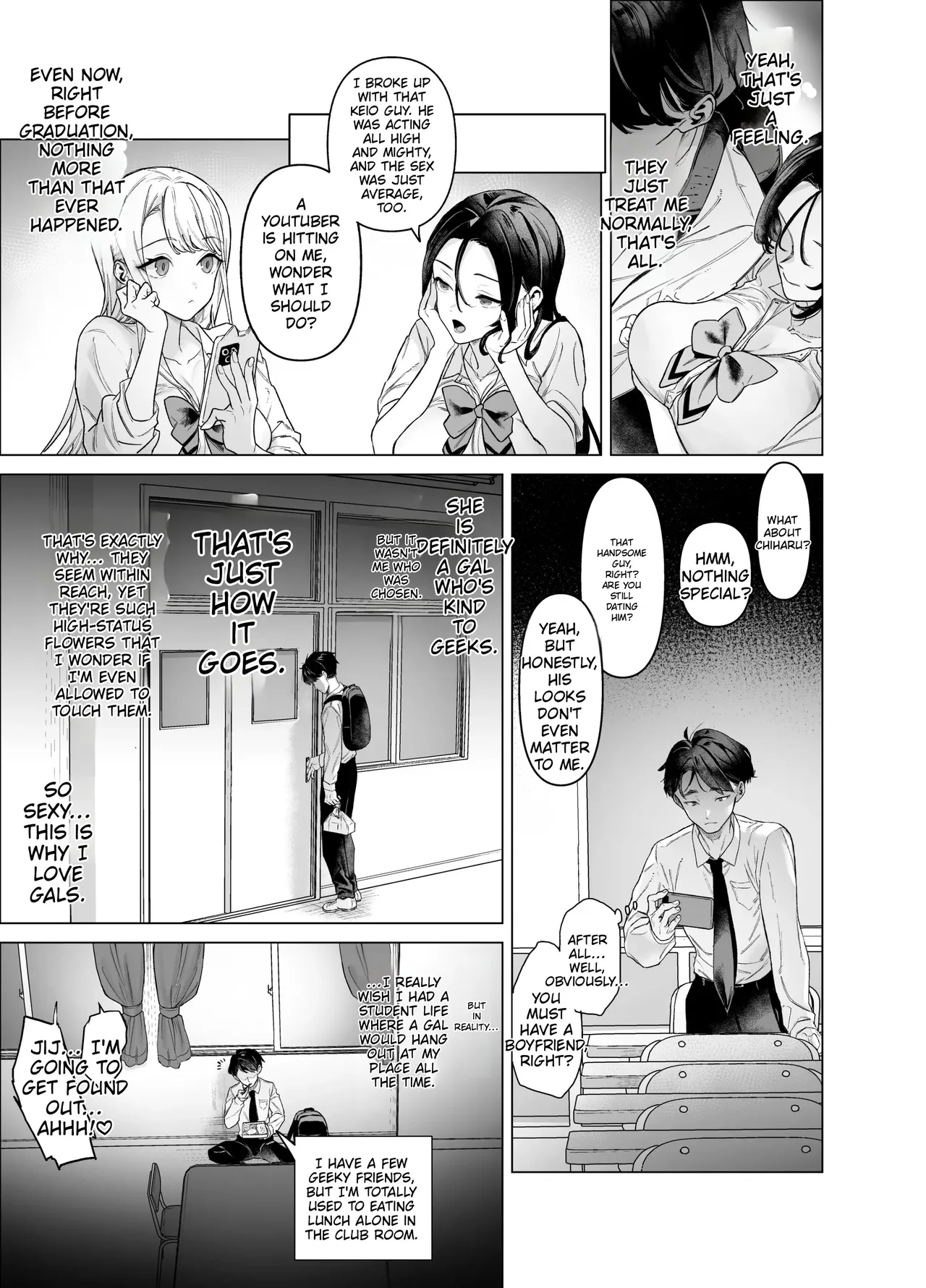 A gal who doesn't act submissive but is weak for a big cock, and a huge-dicked otaku. page 9 full