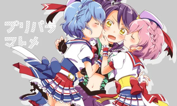 A collection of PriPara doodles cover