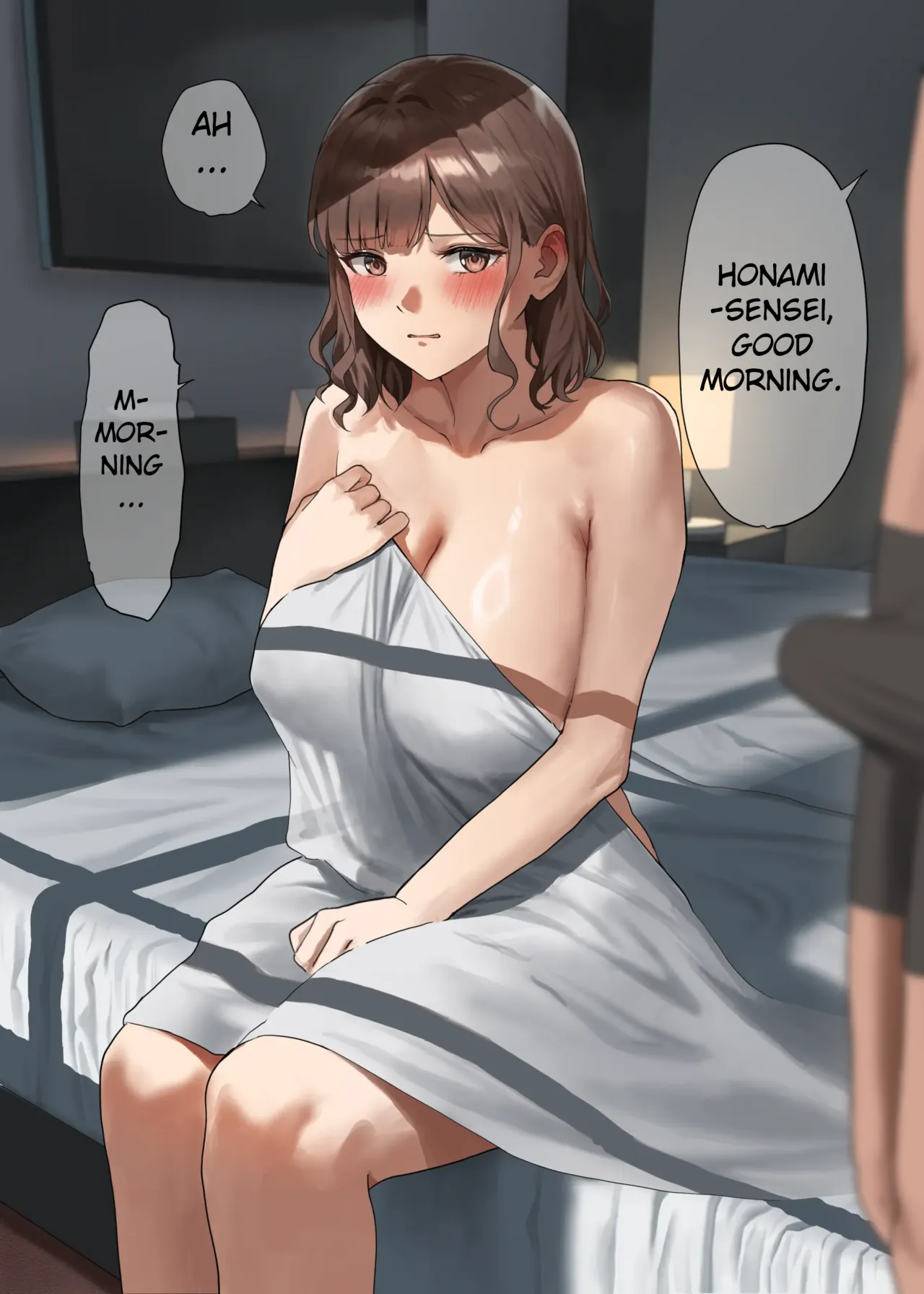 Ichiya Aketa Asa, Asadachi o Fella de Sukkiri Sasete Kureru Suiei-bu Komon no Sensei | The Morning After, My Swimming Club Coach Gives Me a Blowjob to Relieve My Morning Wood page 4 full