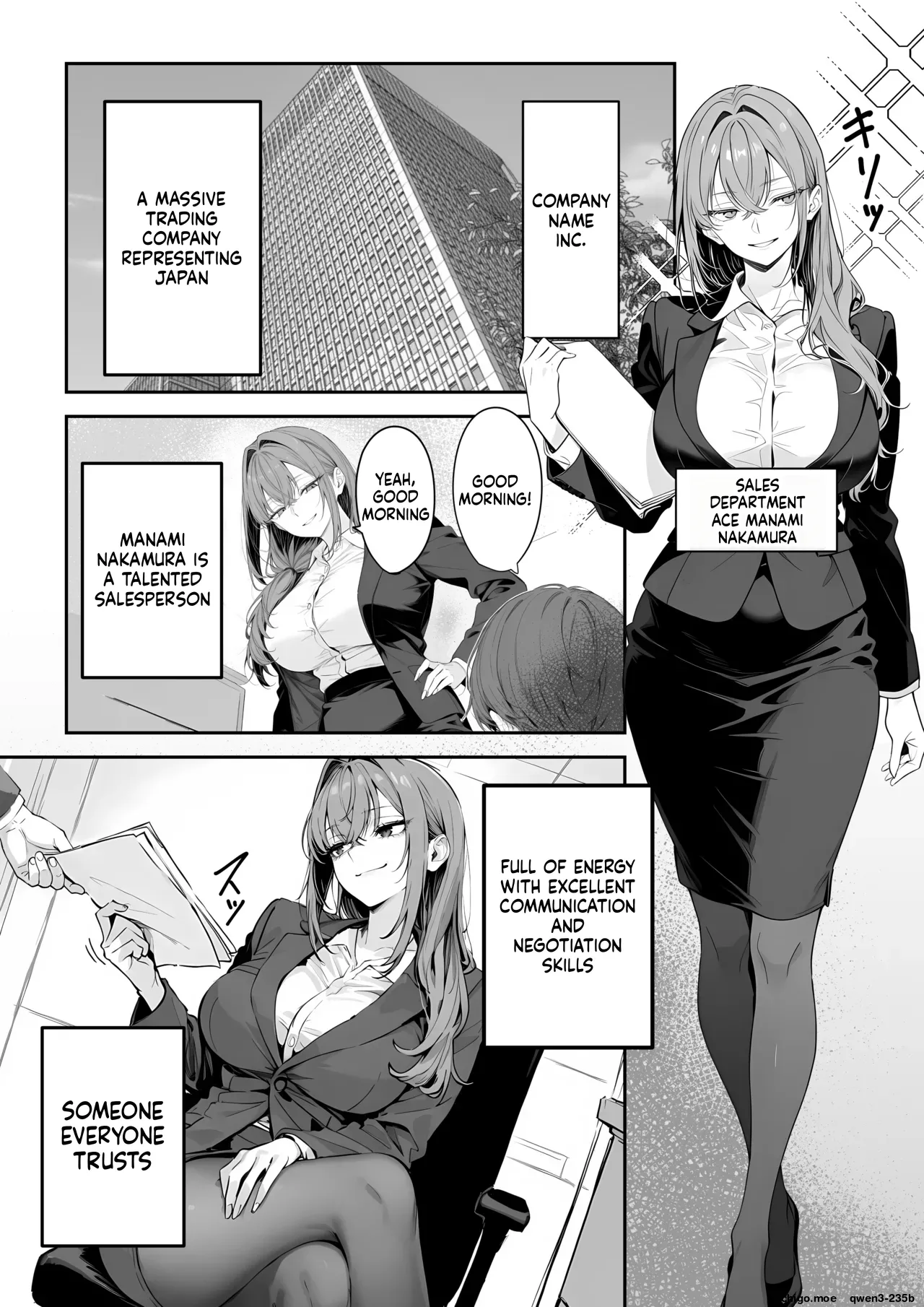 Eigyō seiseki saikai no OL ga zen shain no sei shori-gakari ni naru kaisha - AI Generated page 1 full