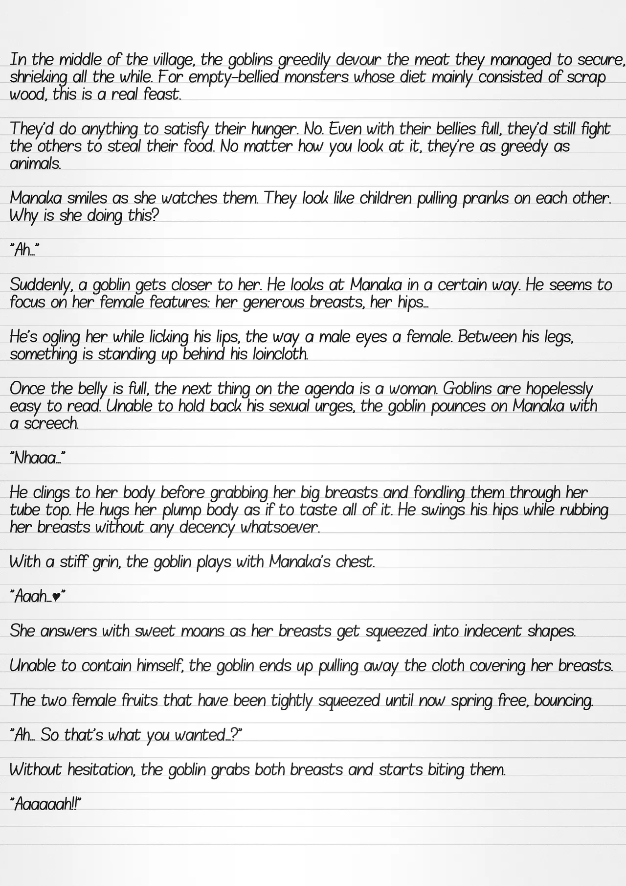 Misuke's Short Stories 35 - Manaka &amp; Goblins page 4 full