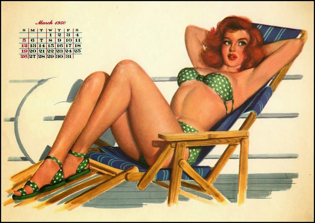 Al Moore - 1950 Esquire Girl Calendar page 3 full