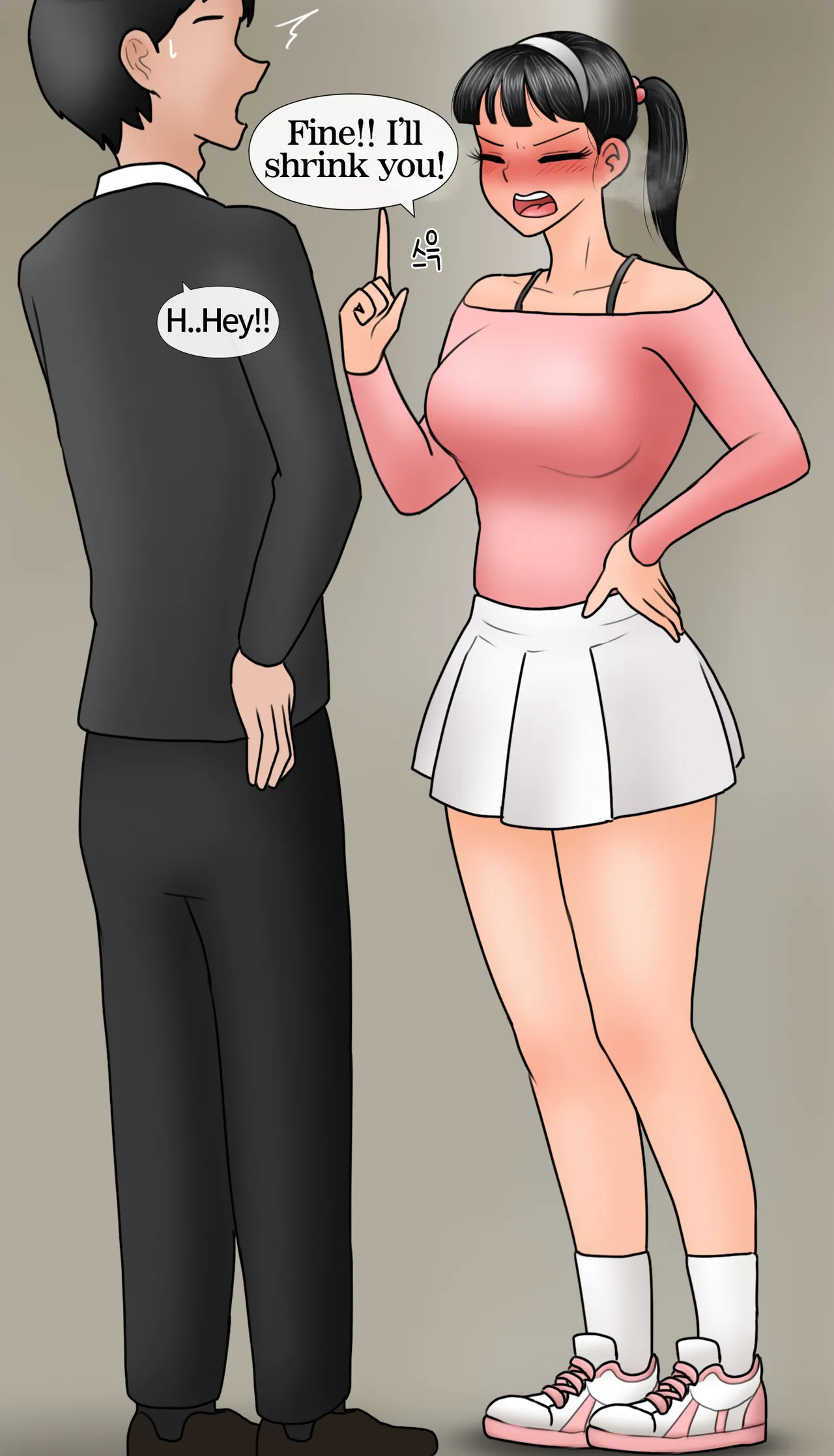 축소화 능력을 가진 여친한테 밟히는 만화 Shirinked by GF page 4 full