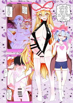 boy gets sanwiched between yukari and remilia