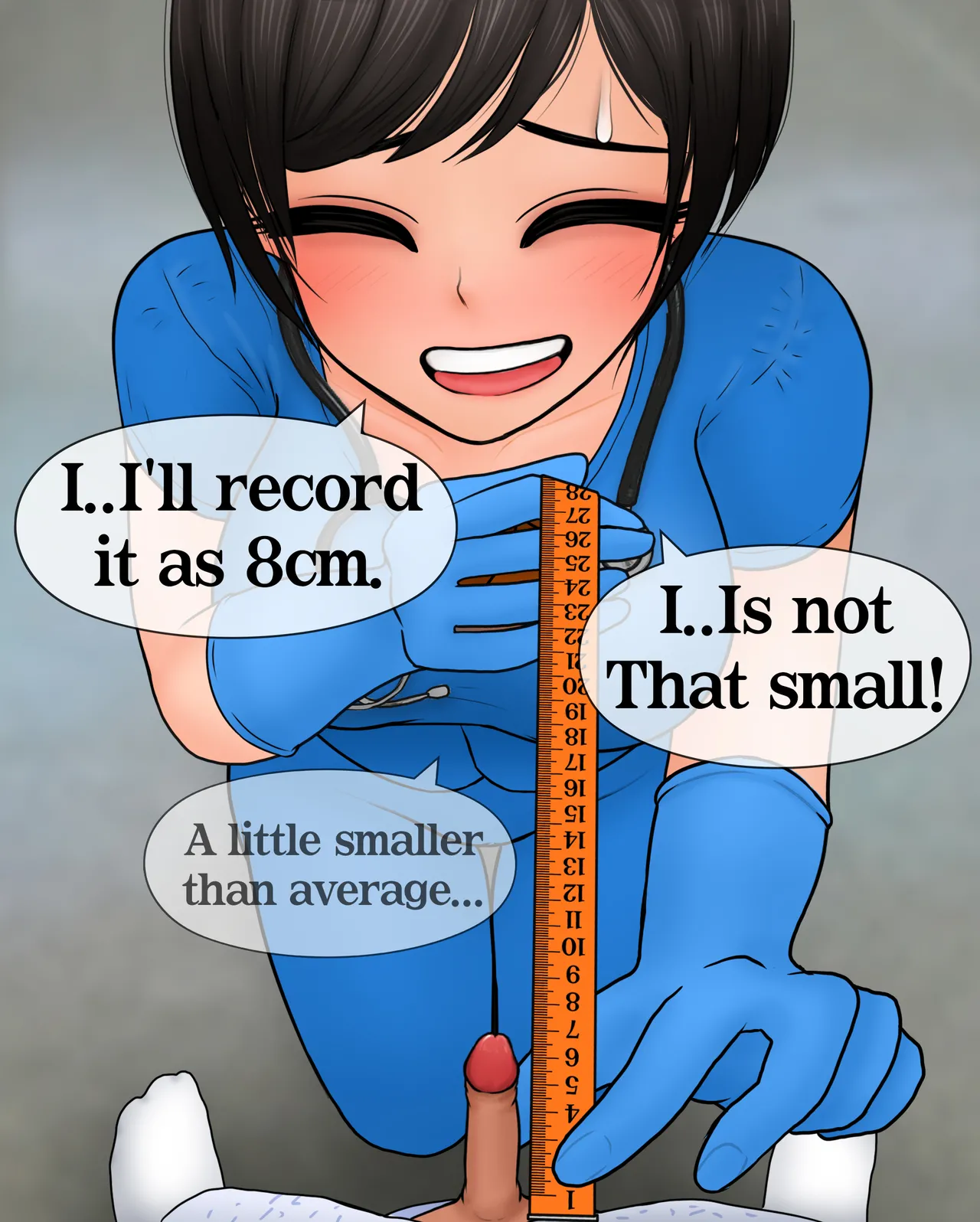 간호사가 자지 크기 측정하는 만화 Nurse measures penis size page 10 full