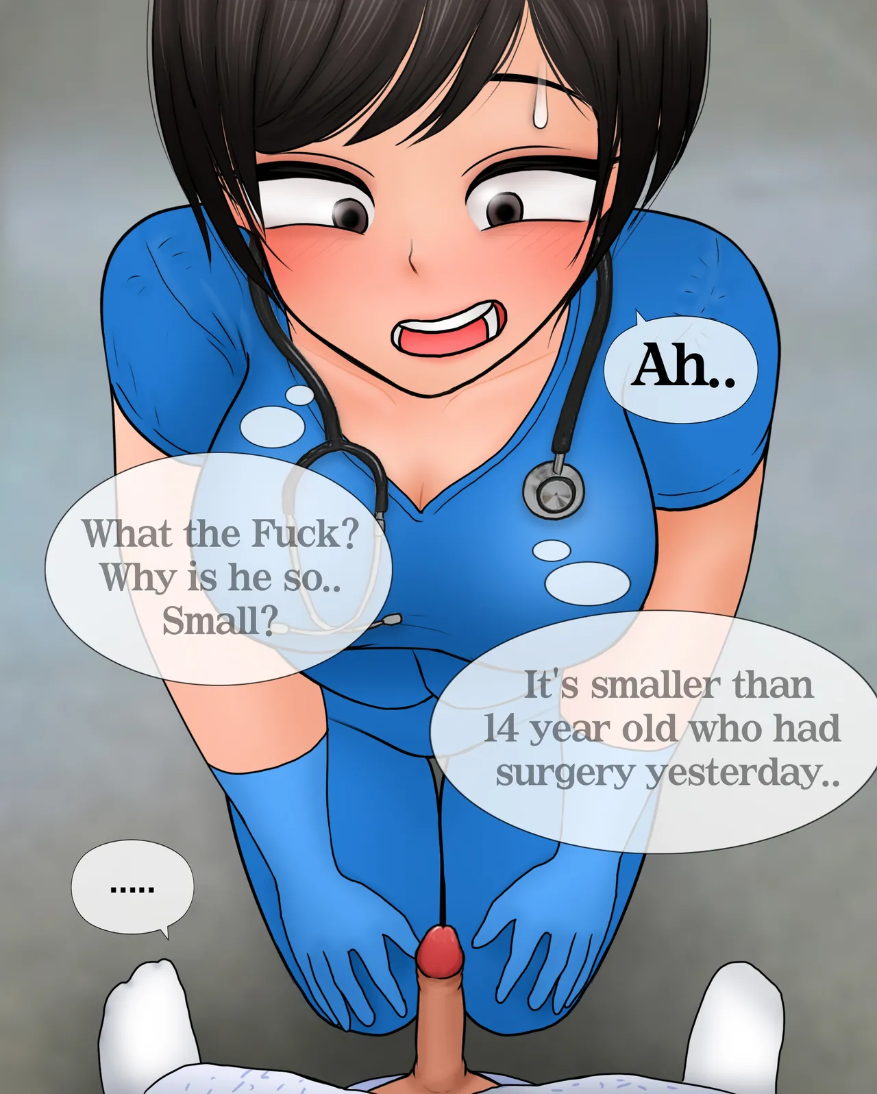 간호사가 자지 크기 측정하는 만화 Nurse measures penis size page 6 full