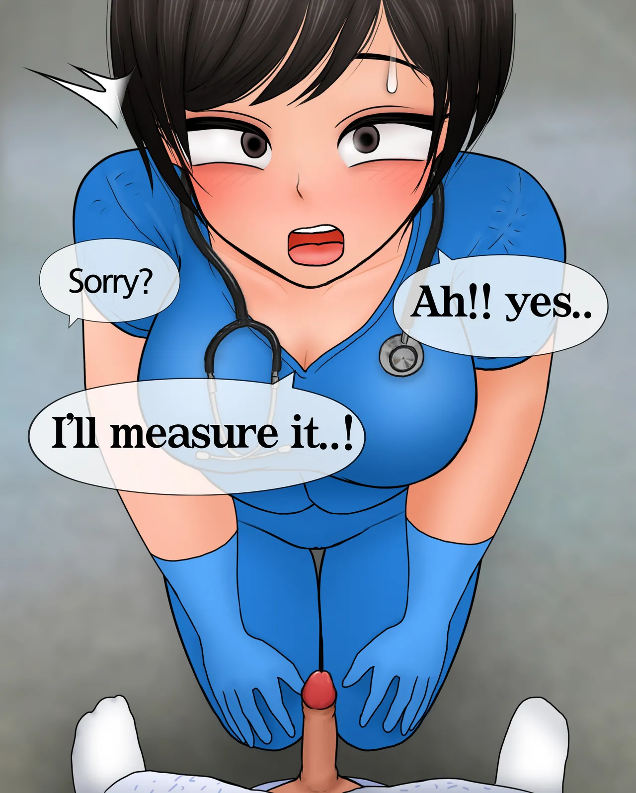 간호사가 자지 크기 측정하는 만화 Nurse measures penis size page 7 full
