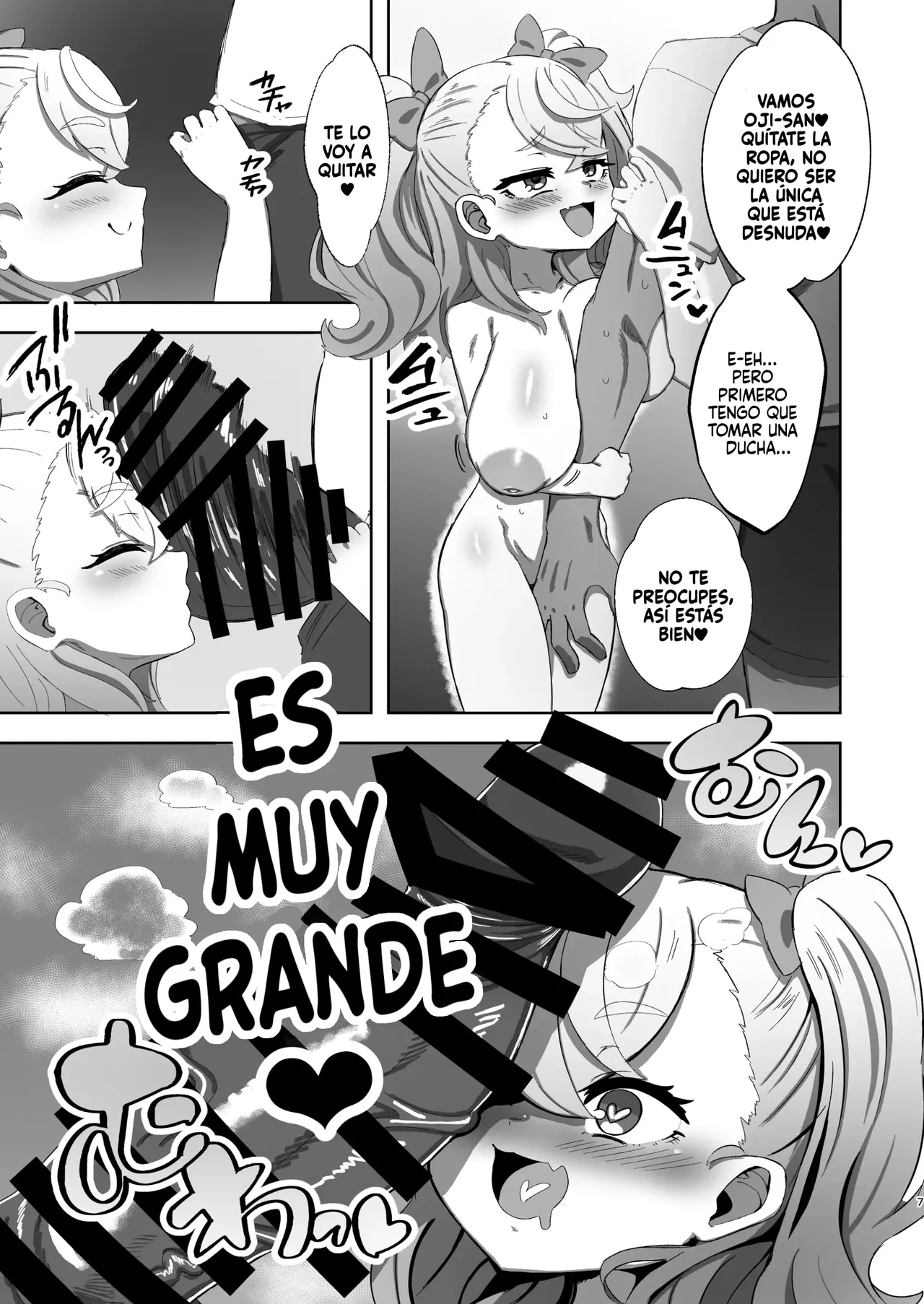 Loli Kyonyuu Mesugaki ni Shiboritorareru Hon｜Siendo Exprimido Hasta la última gota por una Malcriada Loli de Tetona page 6 full