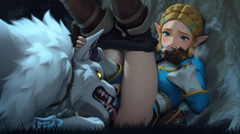 Princess Zelda mating with wolf cover