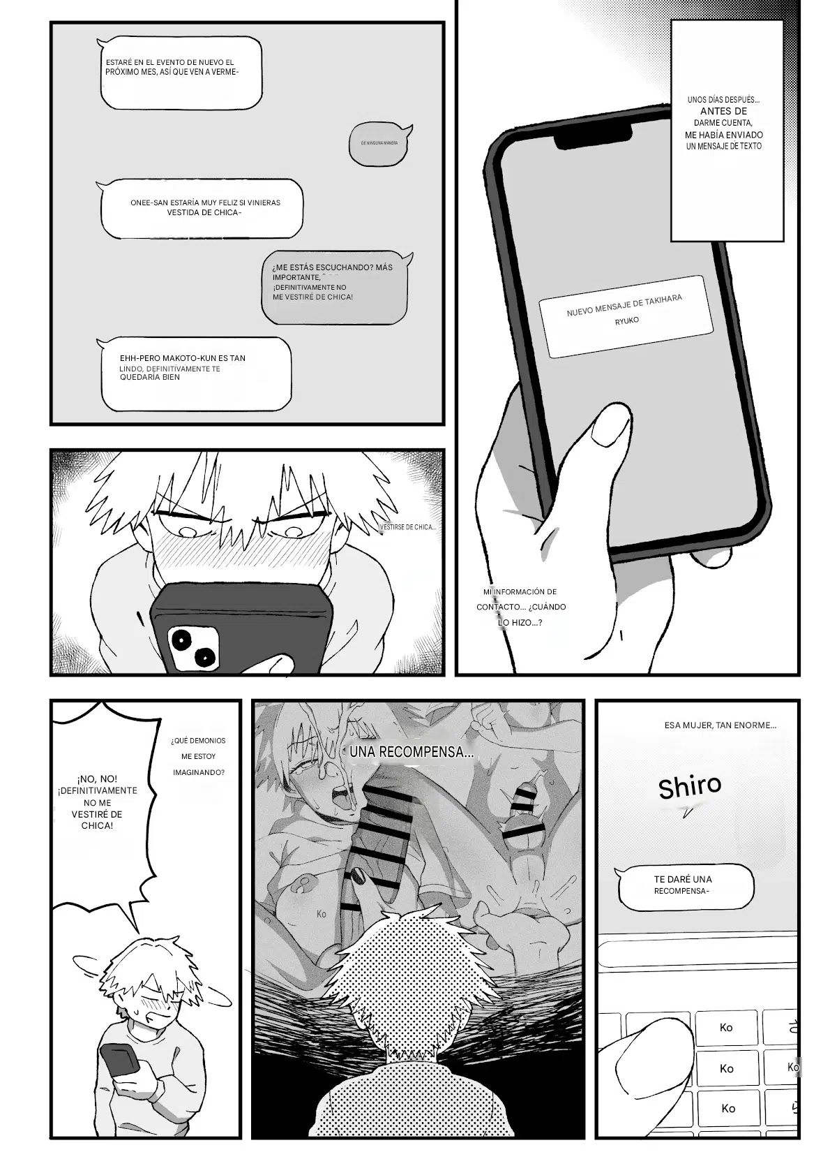 Off-Pako Shippai!? Futanari Mangakka no Kanojo ni Natta Ore Español page 8 full