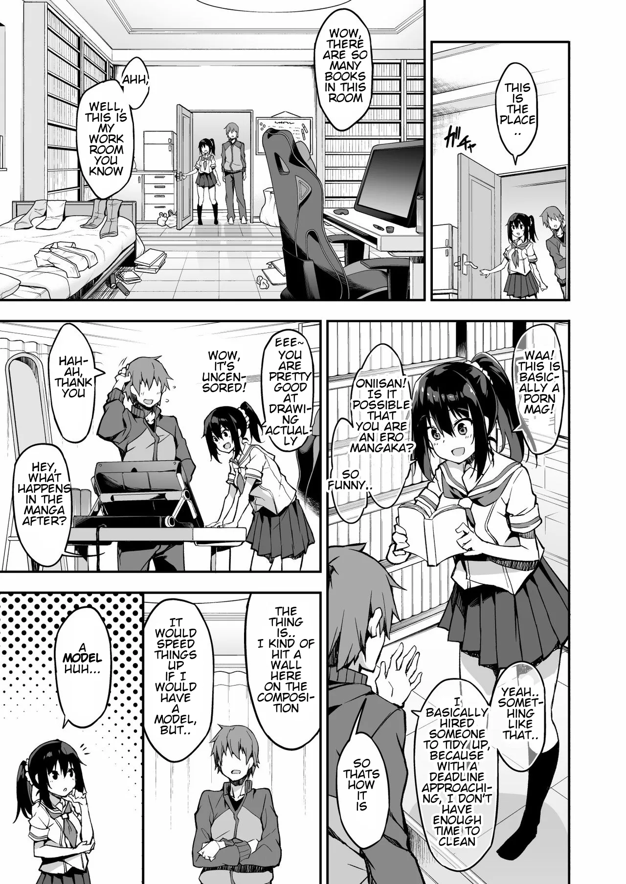 A highschool girl showed up for my housekeeping request, so I asked for some extra service | Kaji Daikou o Tanondara JK ga Kita node Tsuika de Iroiro Onegai shite mita page 8 full