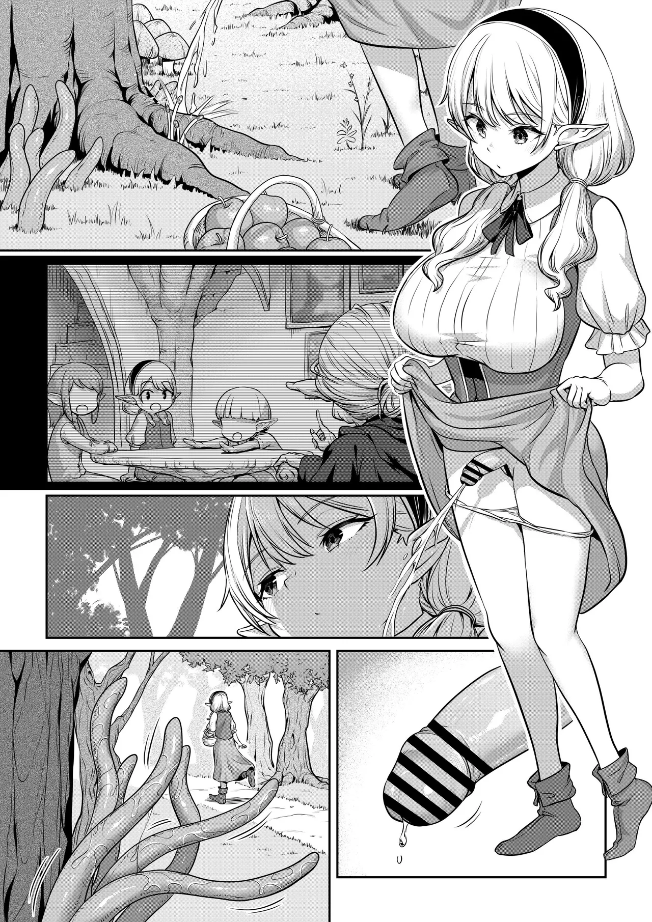 Futanari Elf-chan, Mori no Shokushu ni Okorareru page 5 full