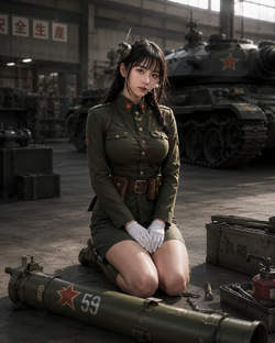 Reversed Front-Inspired Fan Art — Type 95 Tank Under Maintenance