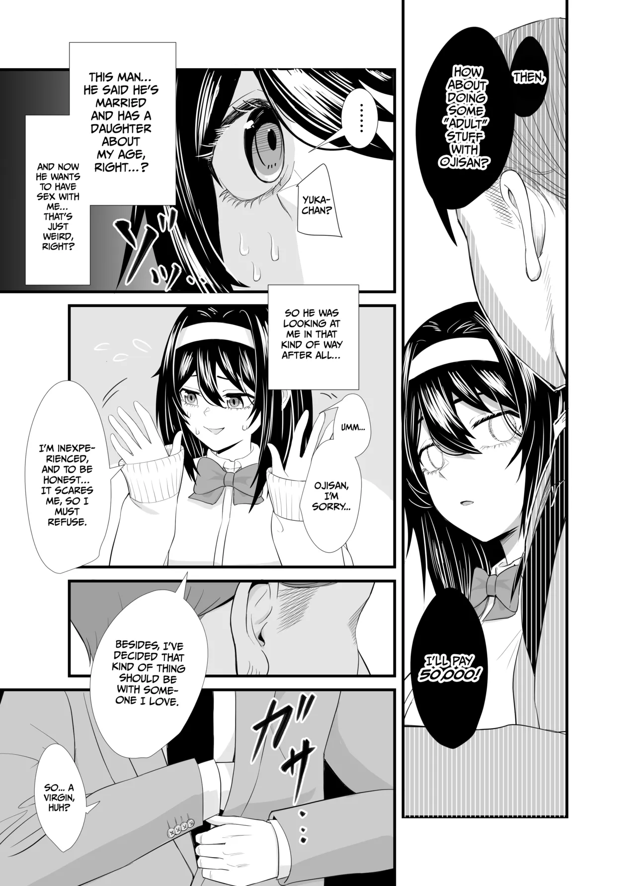 A story about a young girl who turns to SUGAR-DATING due to her family's financial hardship, only to be devoured by an Old Man and end up having a IMPREGNATION Climax page 10 full