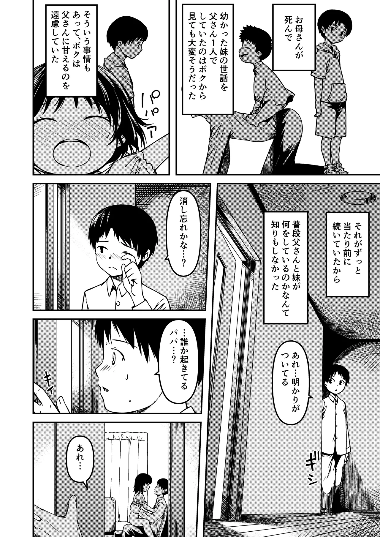 The complicated family situation involving my younger sister, Dad, and me.  1-2 page 3 full
