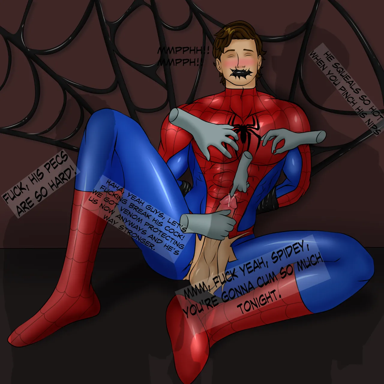 Spider-Man getting his web-shooter drained page 3 full