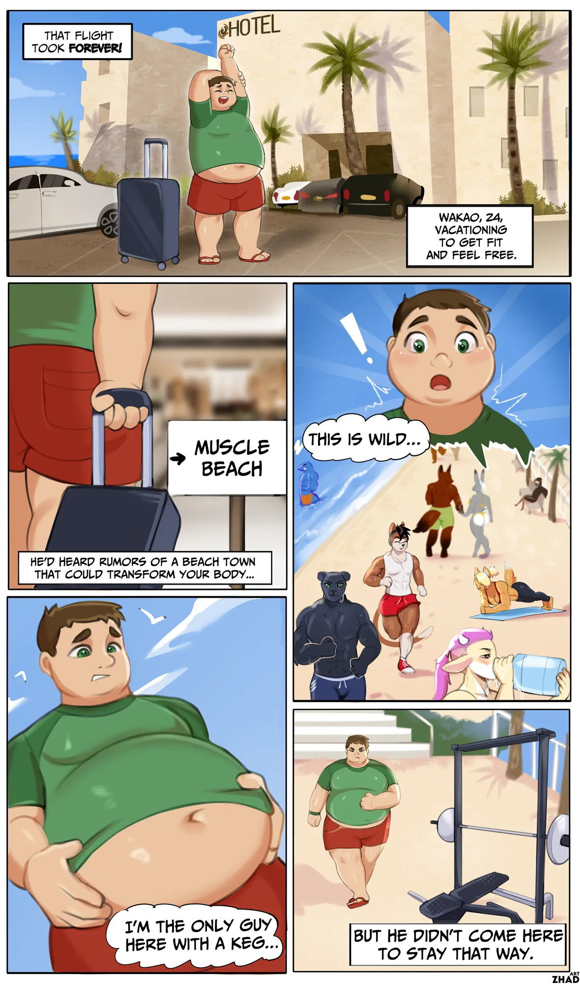 Beef Beach: Wakao’s Transformation Vacation page 1 full