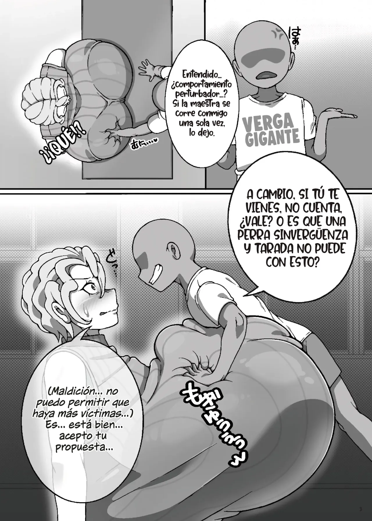 Chōnyū kinpatsu sensei to kyochin shi◯ta | La profesora rubia de tetas enormes y el sh◯ta de verga gigantesca page 4 full