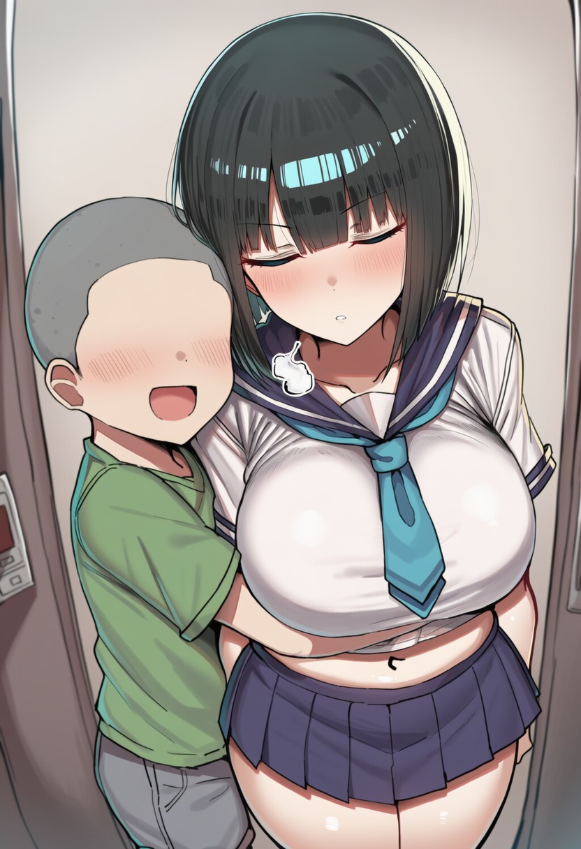 Pervert Brat vs. Black-Haired Bob-cut Girl ② page 4 full