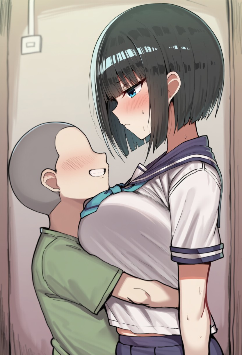 Pervert Brat vs. Black-Haired Bob-cut Girl ② page 7 full