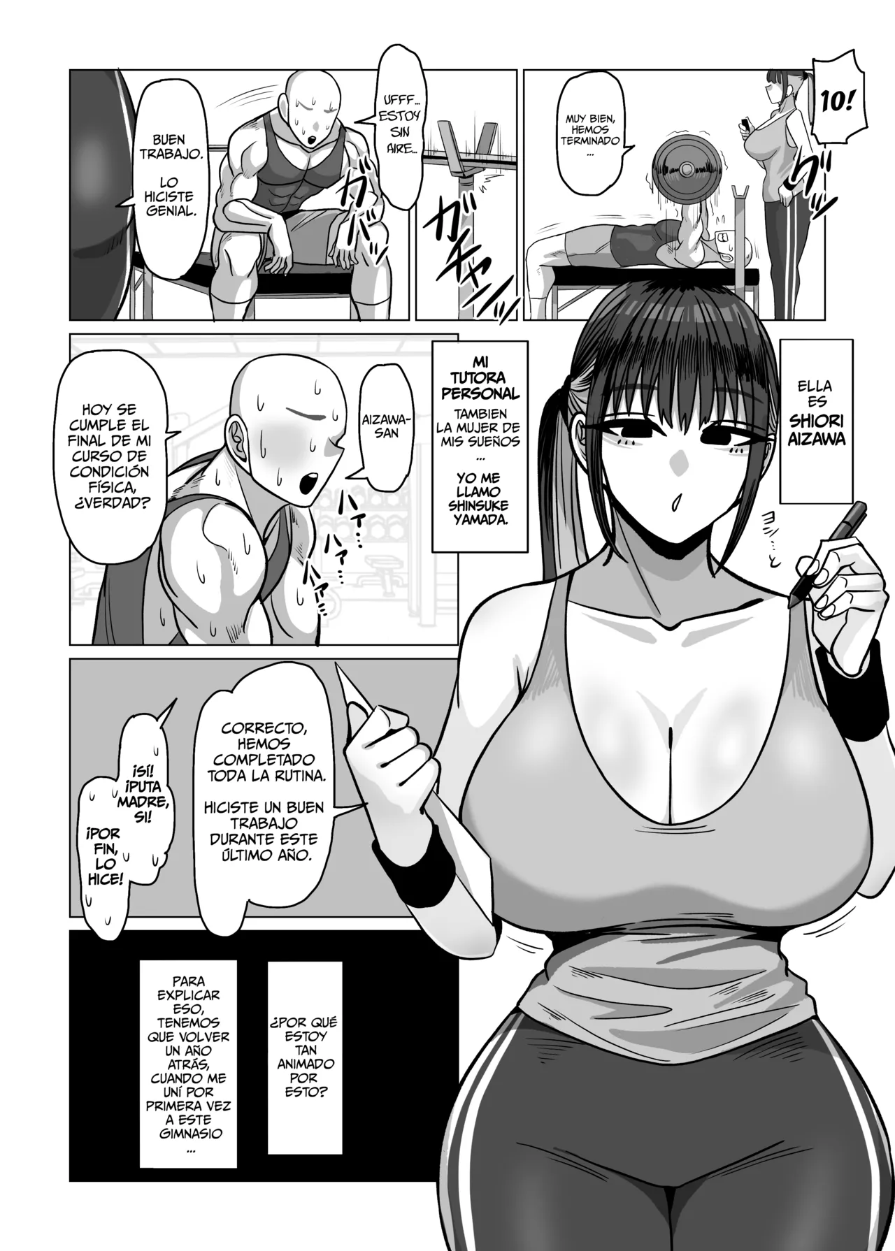 SEX Personal Trainer no Muhyoujou Kyonyuu Onee-san ni Tantan to Fude Oroshitemorau Hanashi | Por una Entrenadora Personal de Sexo la Historia de Cómo mi Virginidad Fue Tomada page 3 full