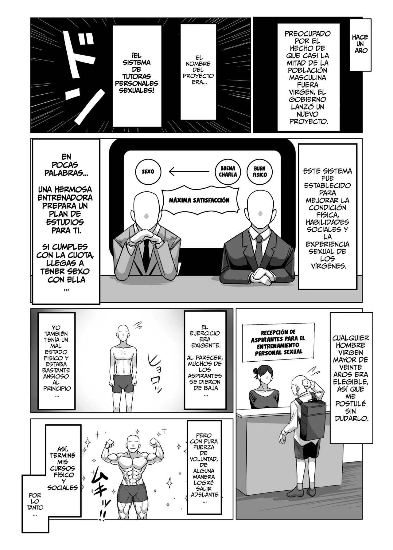 SEX Personal Trainer no Muhyoujou Kyonyuu Onee-san ni Tantan to Fude Oroshitemorau Hanashi | Por una Entrenadora Personal de Sexo la Historia de Cómo mi Virginidad Fue Tomada page 4 full