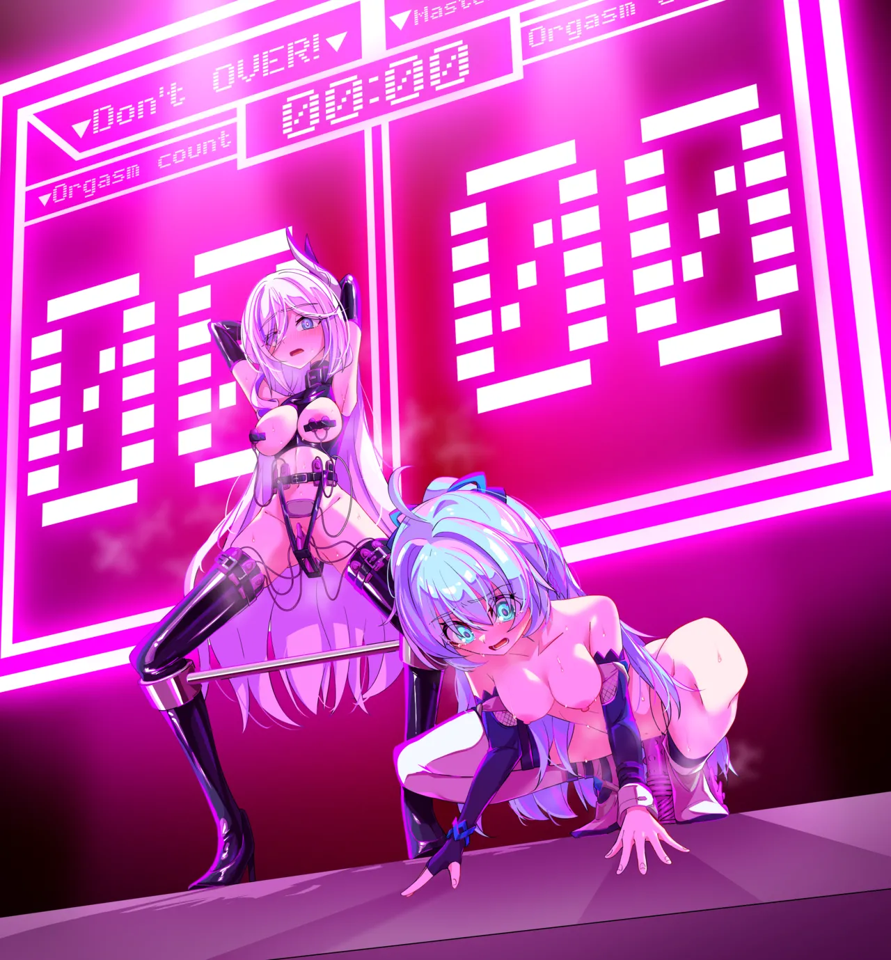 【Skeb絵】片方は超えないようにしなきゃいけない強制絶頂レース・差分 page 2 full