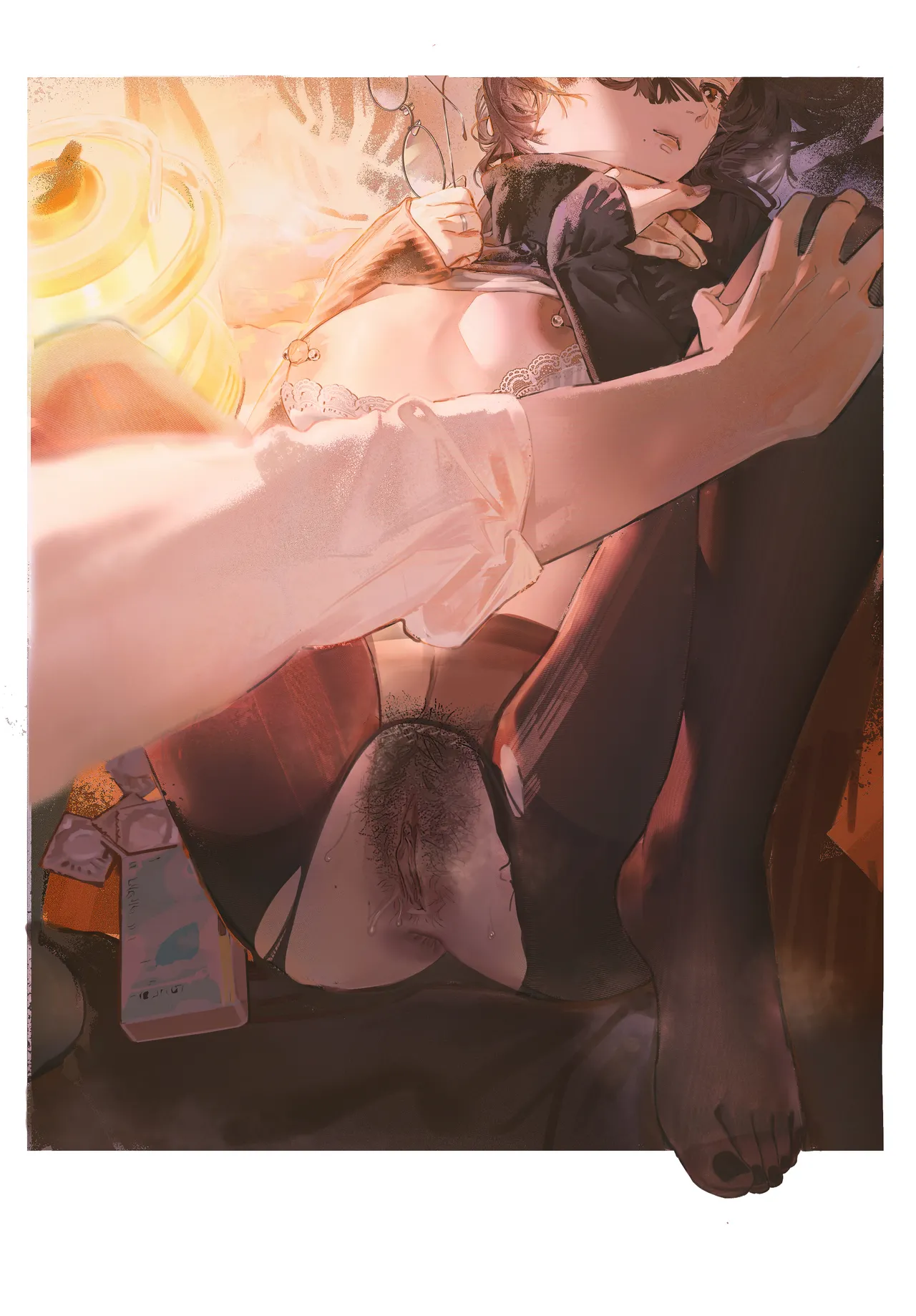 Teasing My Dripping Pussy in Amber Light page 2 full