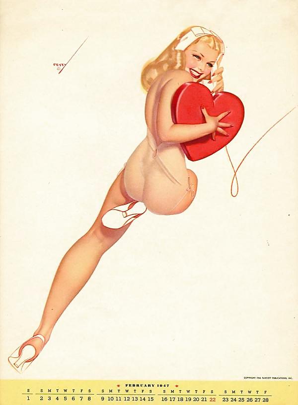 Gorgeous Petty - 1947 Calendar page 2 full