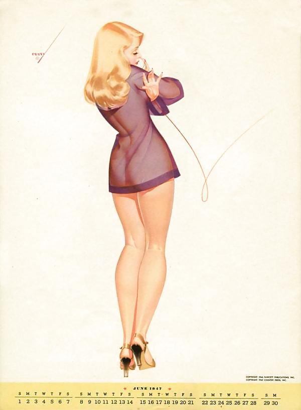 Gorgeous Petty - 1947 Calendar page 6 full