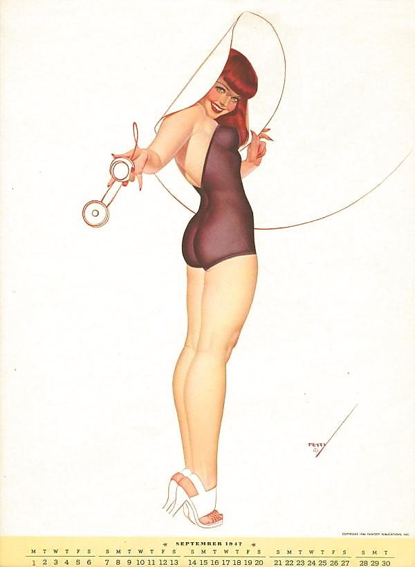 Gorgeous Petty - 1947 Calendar page 9 full