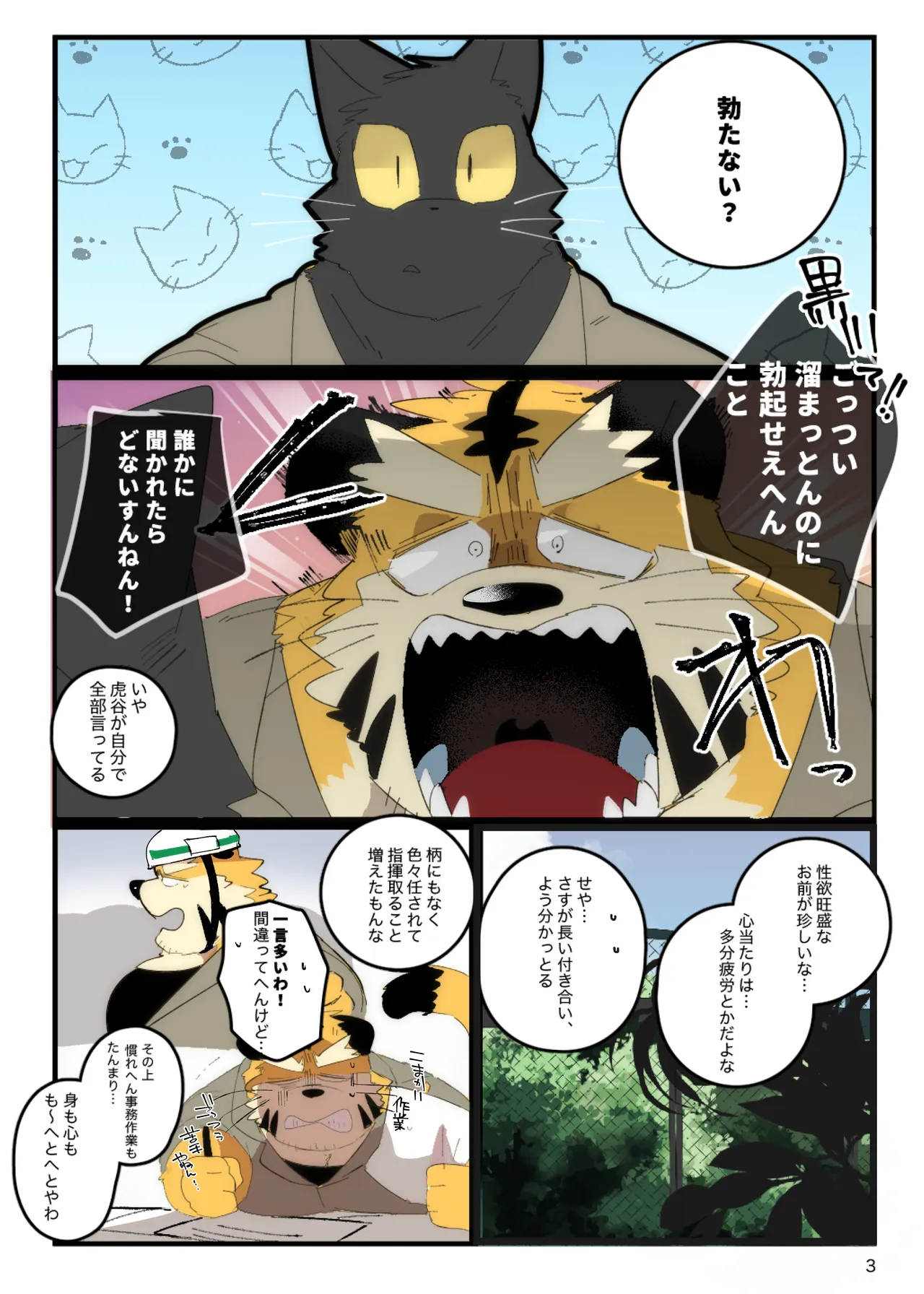 関西弁虎おっさんが 睾丸マッサージされる本 page 3 full