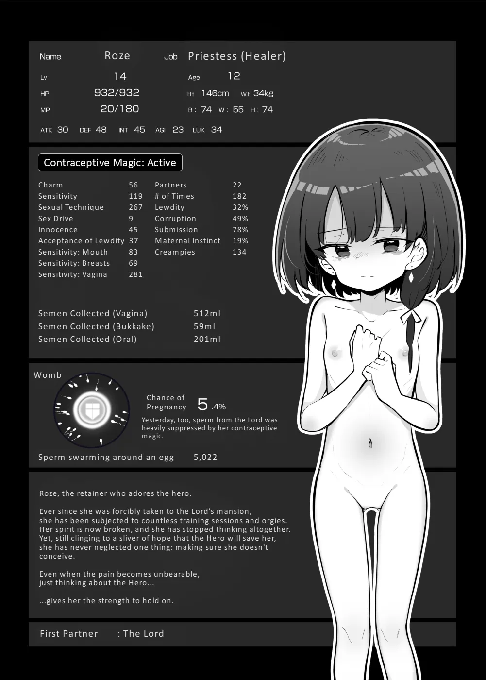 Priestess Roze, a trusted party member, returns with new stats she didn't know she had 3 page 6 full