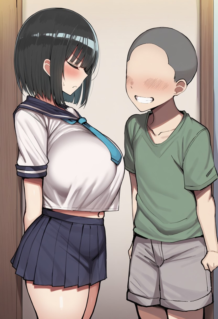 Pervert Brat vs. Black-Haired Bob-cut Girl page 3 full