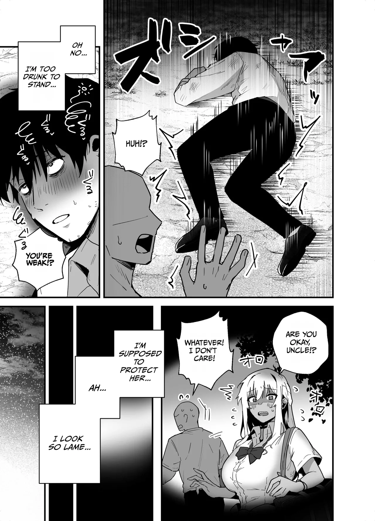 Kuro Gal no Ongaeshi -Shachiku Oji ga Kasshoku Kyonyuu Gal o Nanpa kara Tasuketara Icha Love Junai Koubi shita Hanashi- page 7 full
