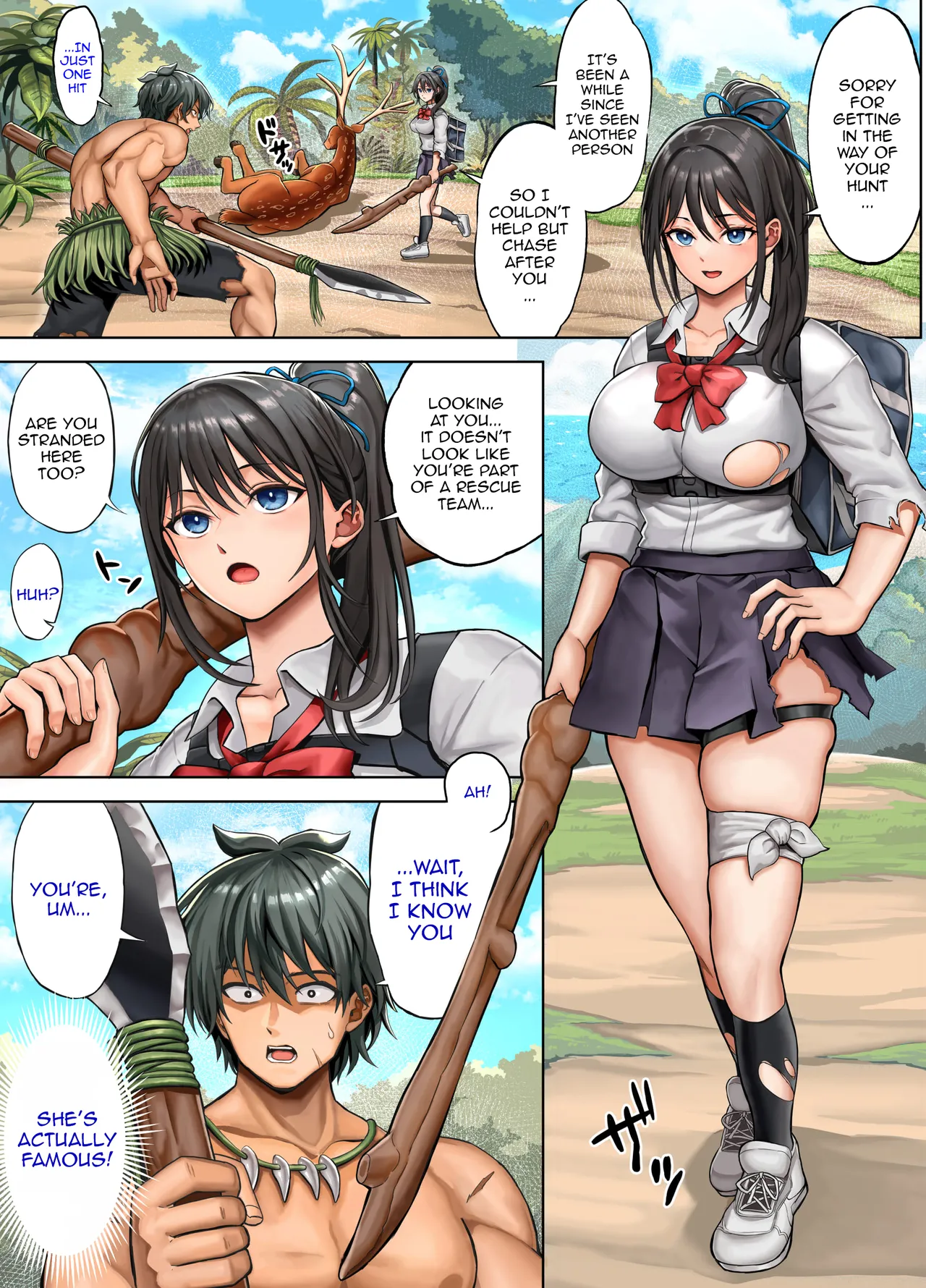 Mujintou Sounan Harem 2 Ch.1-2 | Deserted Island Castaway Harem 2 Ch.1 page 8 full