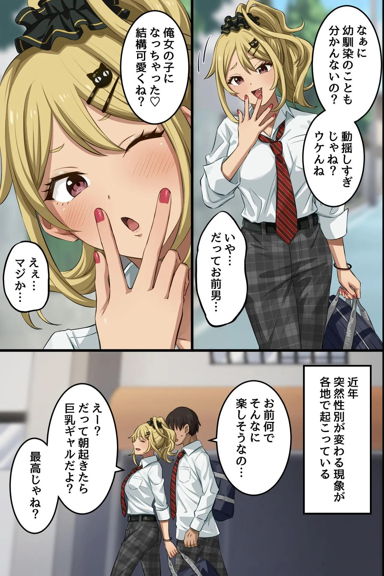 Ore no osananajimi ga hade na gyaru ni seitenkan shite, seiso na kouhai made nyotaika shite haaremu ni natte shimatta... page 6 full