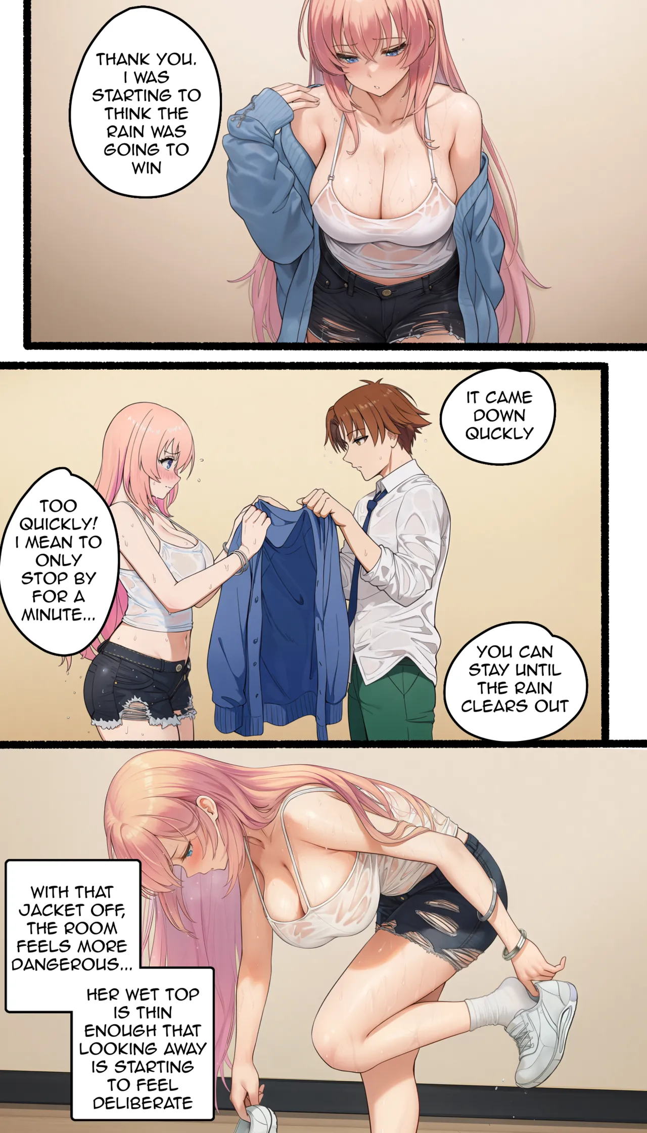Honami Shelters From the Rain, Then Rides the T-Rex   Doujin with dialogue page 4 full