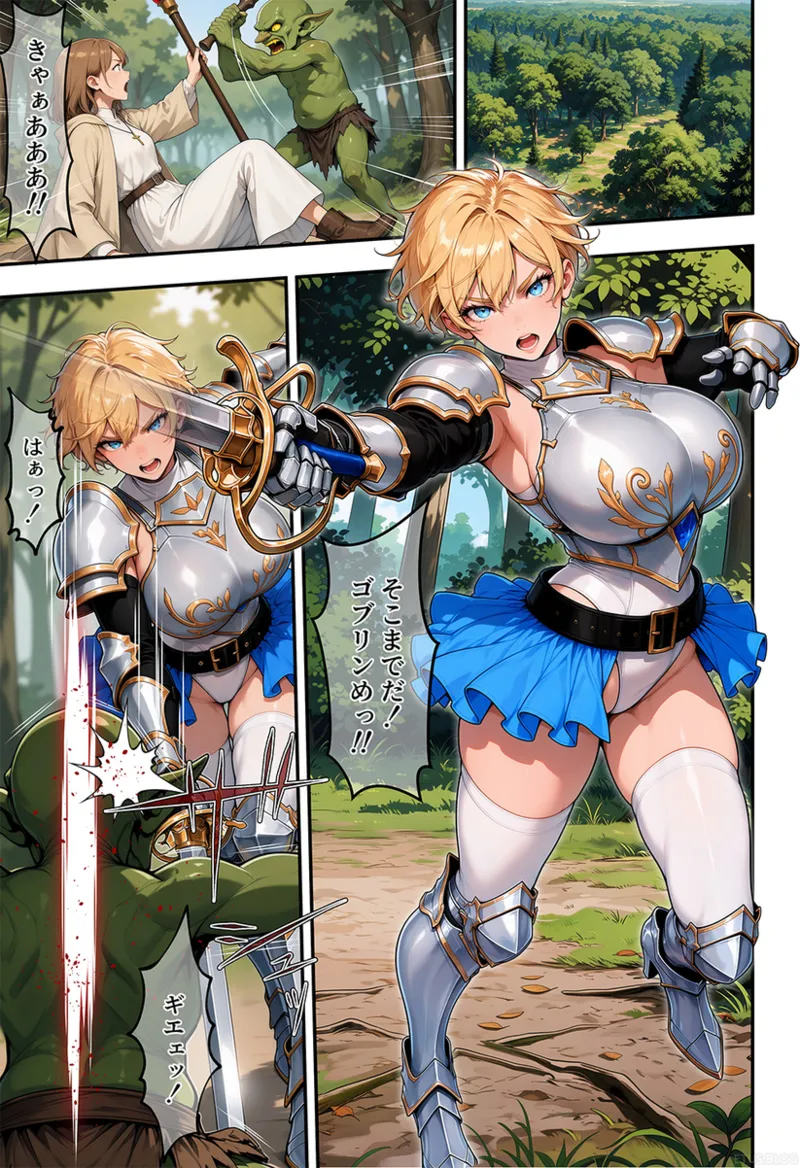 Busty Tomboy Knight vs Goblins page 2 full
