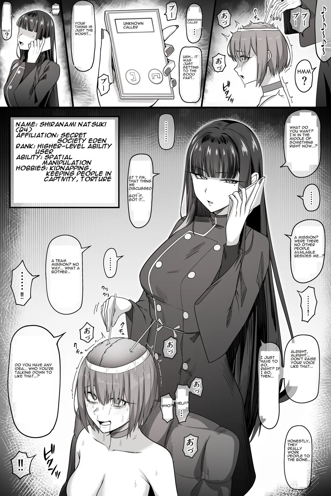 The story about a psychic girl getting beaten up badly and ending up completely submitting page 1 full