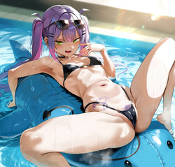 水着to,wa様の貸切プールで野外SEXcg集❤️