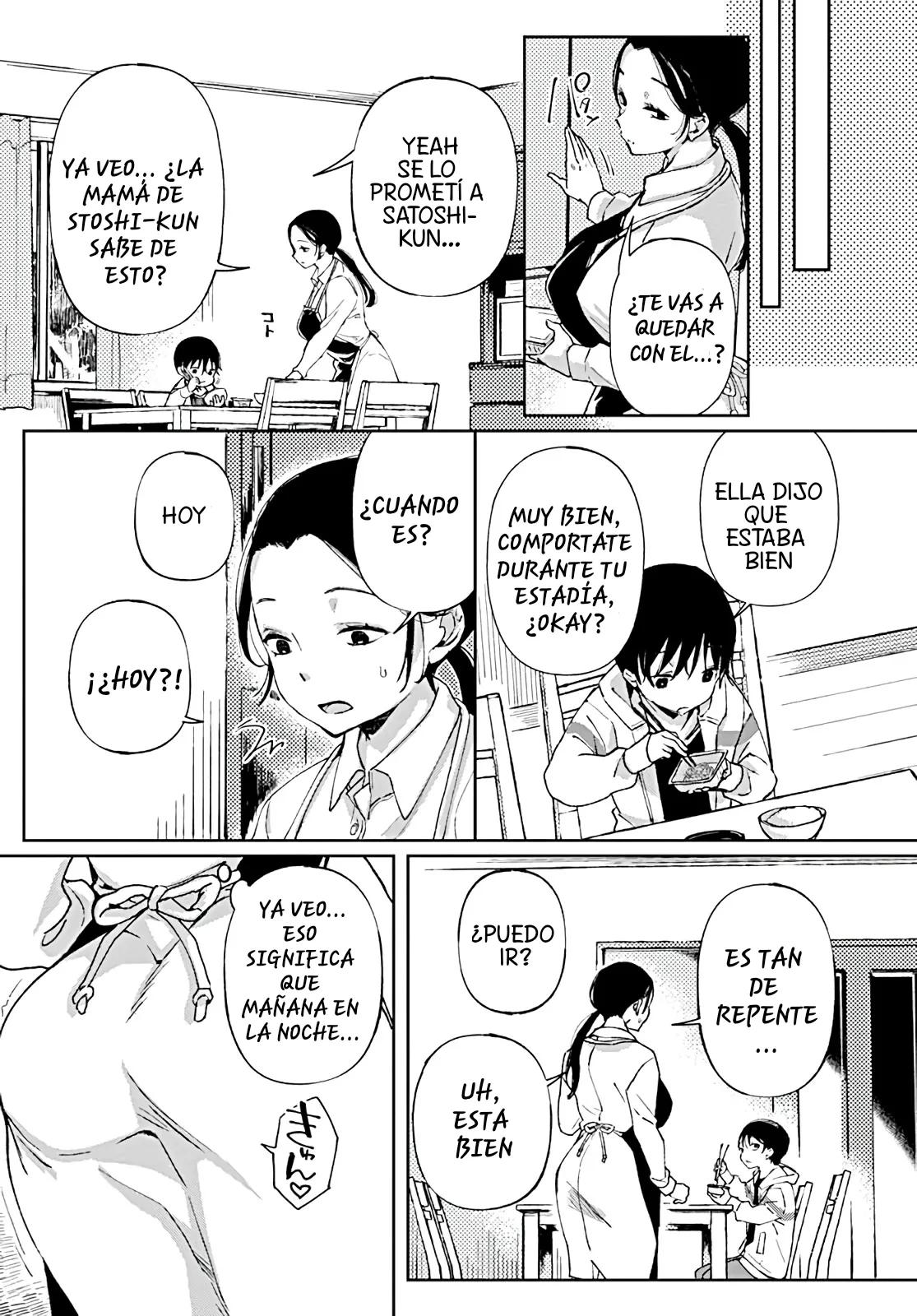Jitsubo no Kyonyuu o Musaboru Shota wa Aijou to Bonyuu o Sosogareru｜Vertiendo Amor Y Leche Materna En El Shota Que Anhela Los Pechos De Su Madre page 9 full