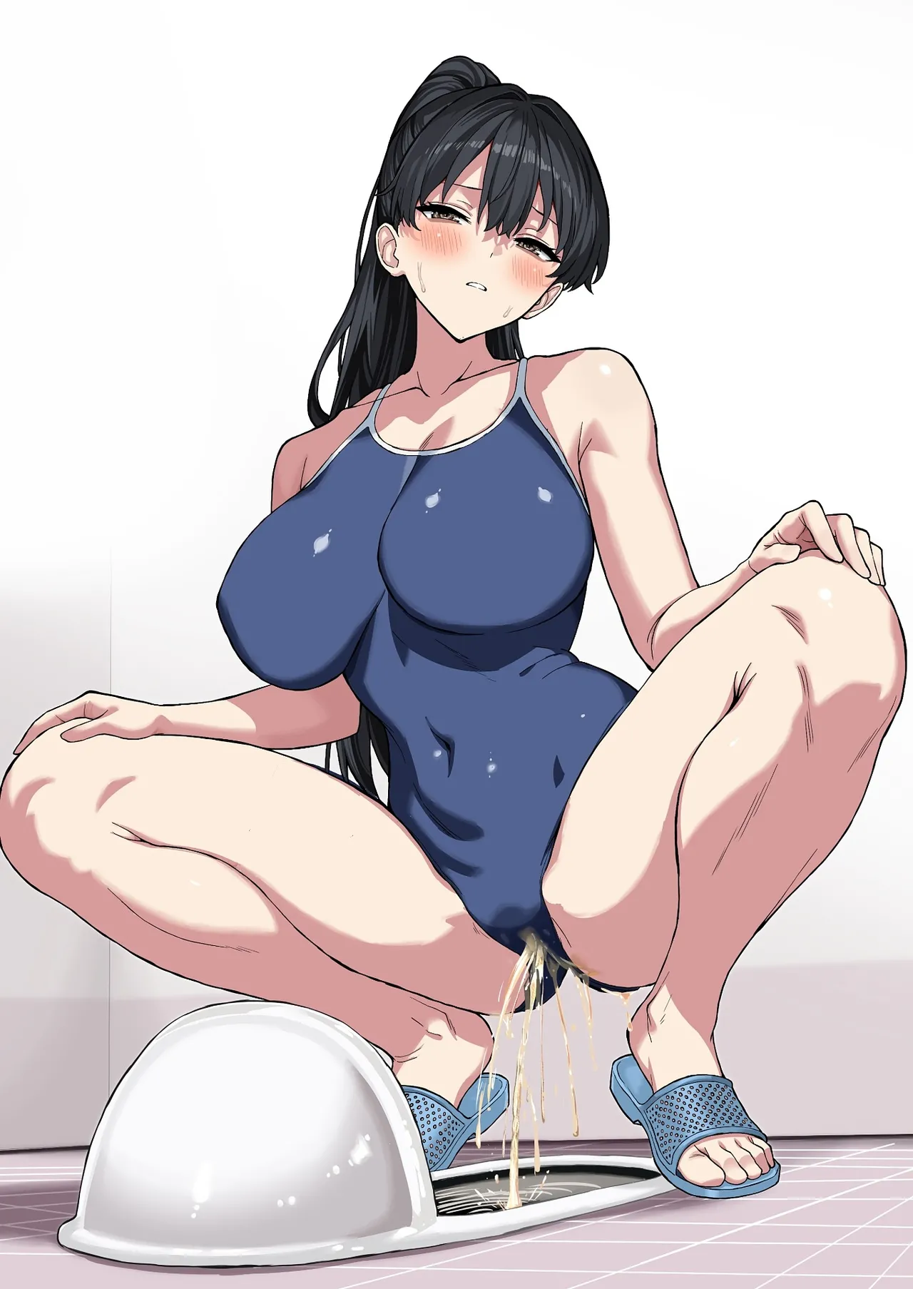 スパッツ型の競泳水着を脱ぐ余裕がなかった水泳部員 page 3 full