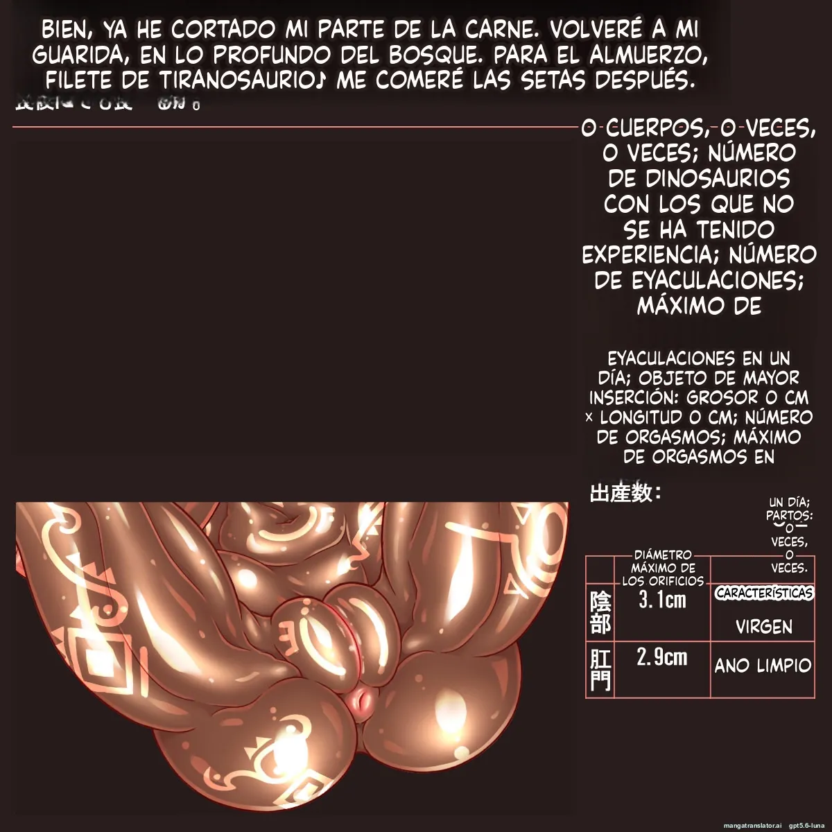 Lufa, la cazadora de dinosaurios gigantes ~El cuerpo más fuerte y entrenado termina convirtiéndose en una bolsa de gestación para dinosaurios~ page 7 full