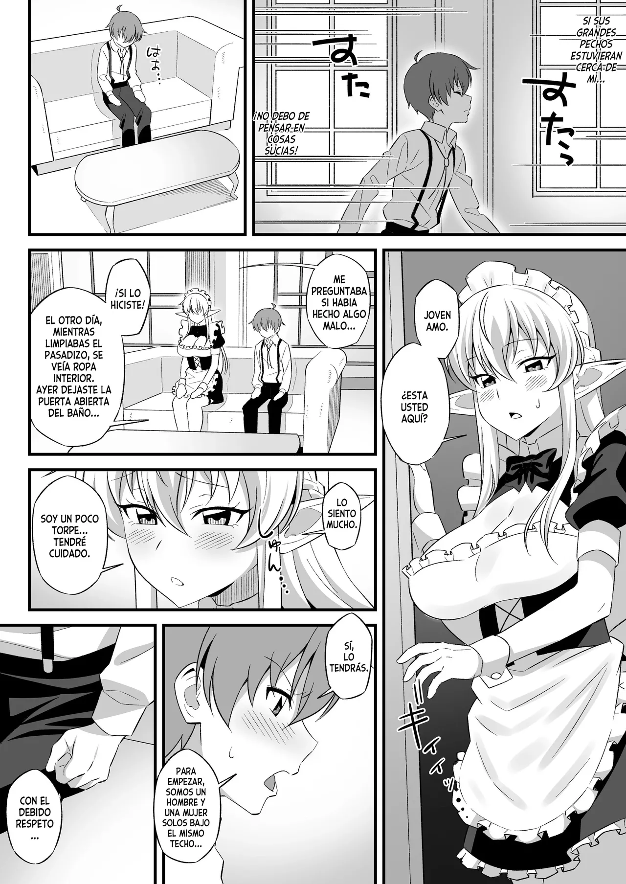 Oyashiki ni Tsukaeru Elf wa Goshujin-sama ni XXXX de Gohoushi Suru no ga Shigoto desu｜La elfa que sirve en la mansión tiene como trabajo complacer a su señor page 5 full