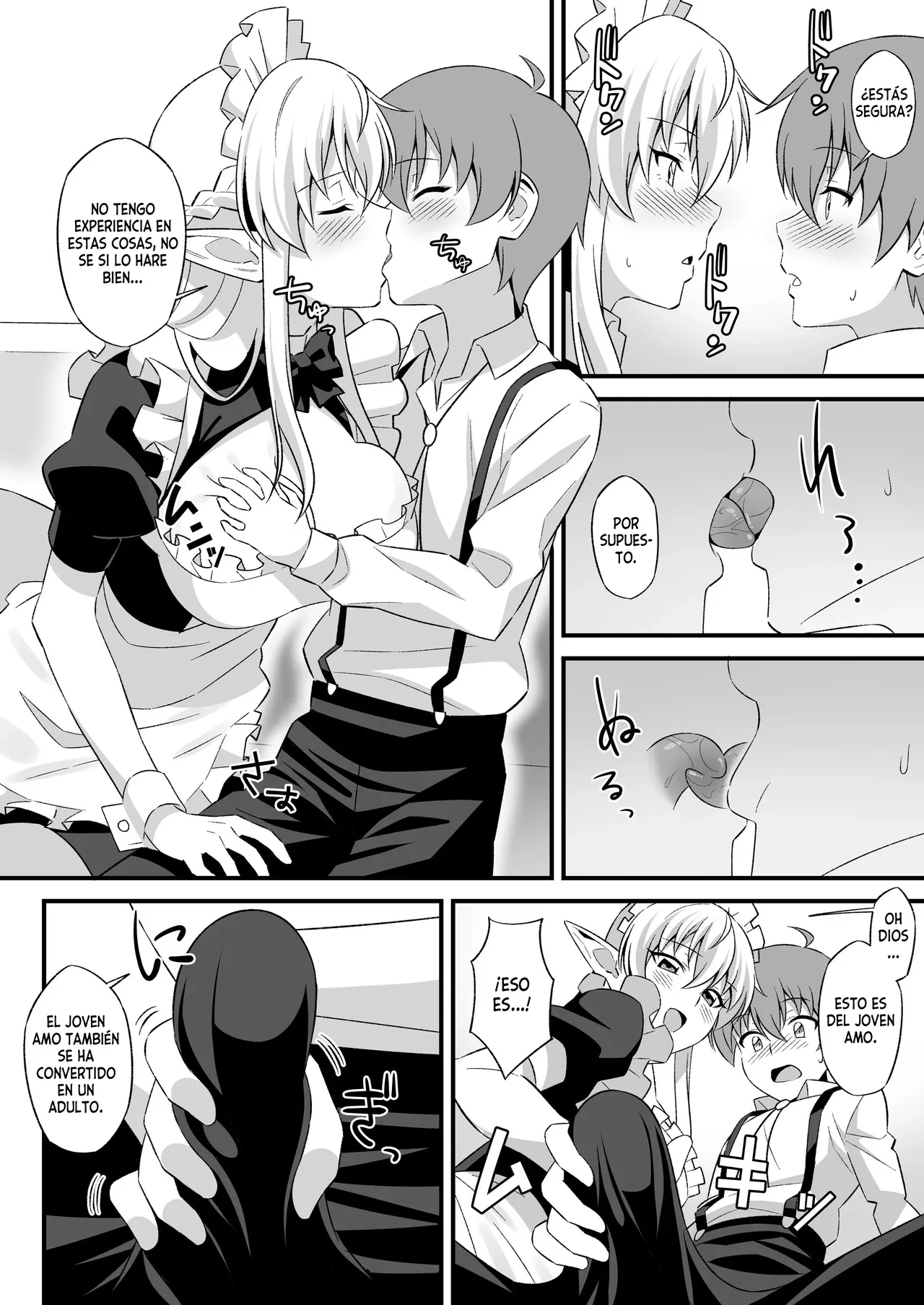 Oyashiki ni Tsukaeru Elf wa Goshujin-sama ni XXXX de Gohoushi Suru no ga Shigoto desu｜La elfa que sirve en la mansión tiene como trabajo complacer a su señor page 7 full